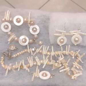 Set of Necklace, Earrings and Bracelet